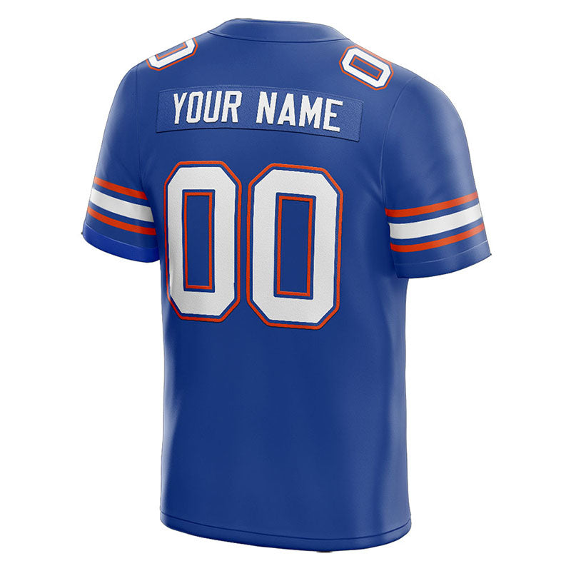 customized  authentic football jersey royal-white-orange mesh