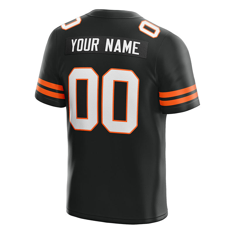 custom authentic football jersey orange-white-black mesh