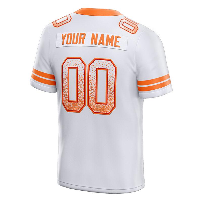 team custom authentic drift fashion football jersey white-orange mesh
