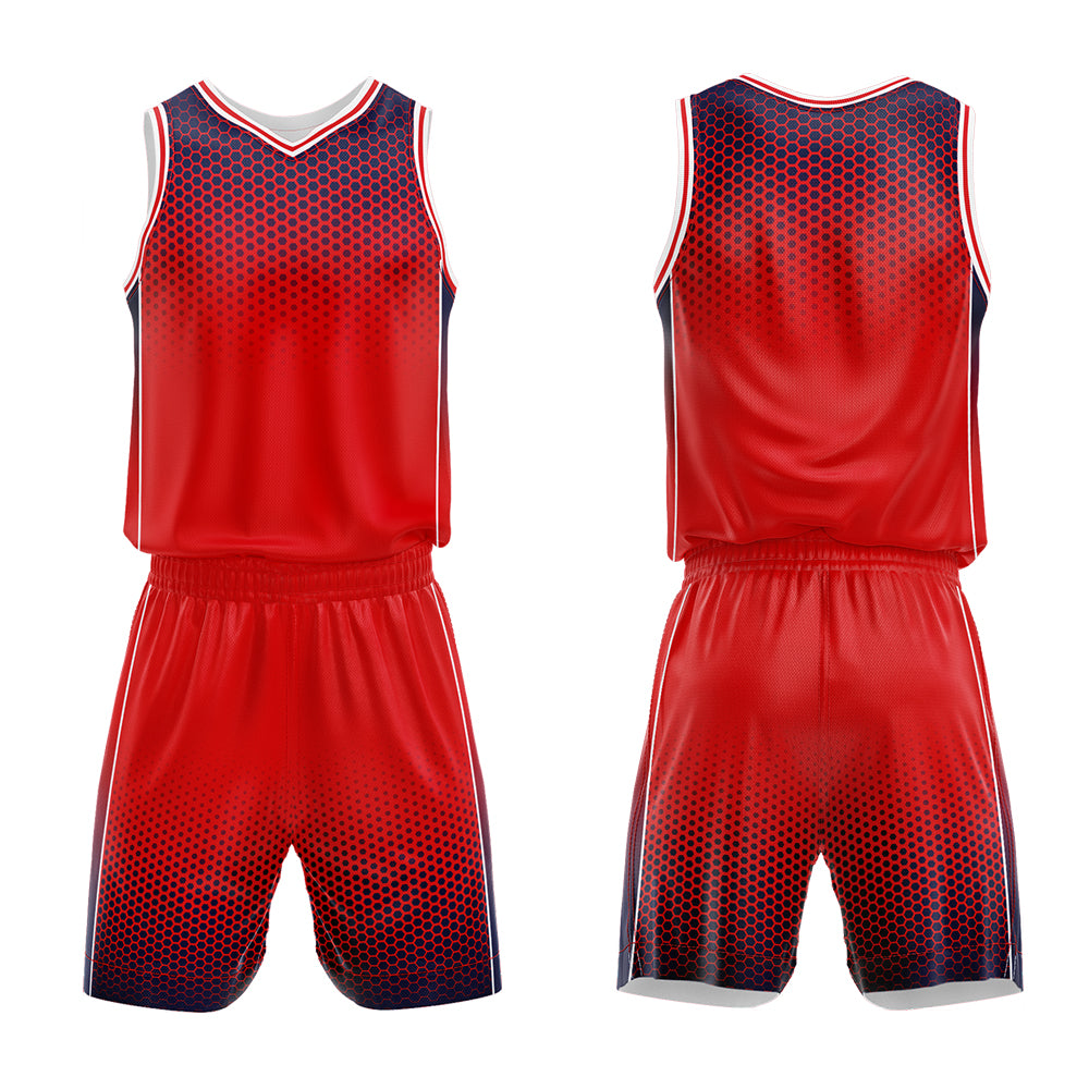 Uniforme de baloncesto personalizado de la Marina Roja impreso con su logotipo-nombre y número