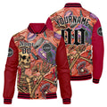 Chaqueta universitaria personalizada estilo Letterman para hombres-mujeres y jóvenes-color rojo