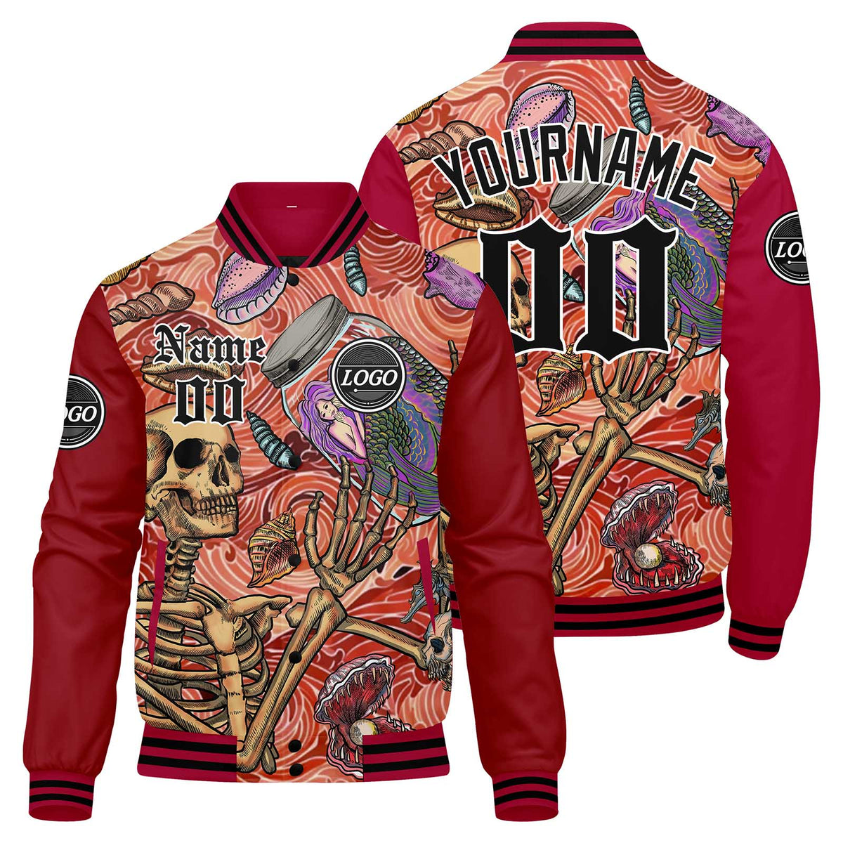 Chaqueta universitaria personalizada estilo Letterman para hombres-mujeres y jóvenes-color rojo