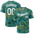 Camiseta de béisbol con dise?o personalizado estampado a todo color verde y amarillo