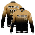 Chaqueta universitaria personalizada estilo Letterman para hombres-mujeres y jóvenes-color dorado y negro