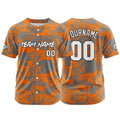 Camiseta de béisbol personalizada para hombres mujeres ni?os y jóvenes con bordados e impresión en naranja y gris