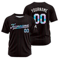 Camiseta de béisbol personalizada con diseño de rayas negras y rojas & estilo hip hop