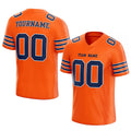 customized  authentic football jersey orange navy -white mesh