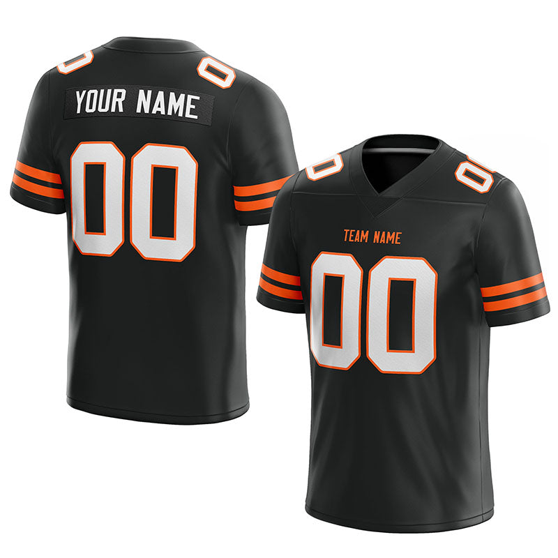 custom authentic football jersey orange-white-black mesh