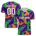 Conjunto personalizado de camiseta de uniforme morado y naranja para niños y adultos
