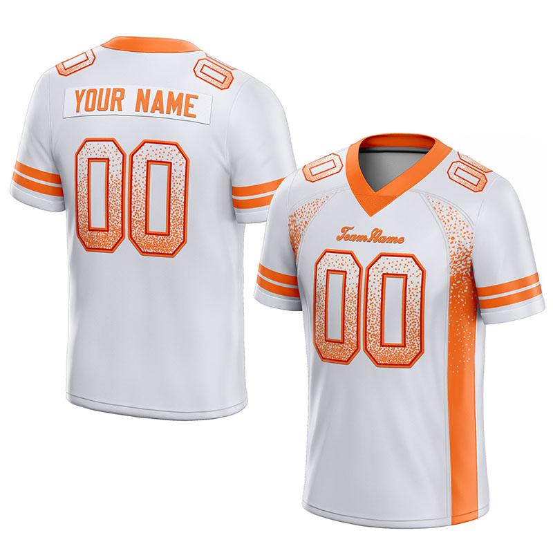 team custom authentic drift fashion football jersey white-orange mesh