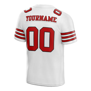 custom authentic football jersey white red black  mesh-white