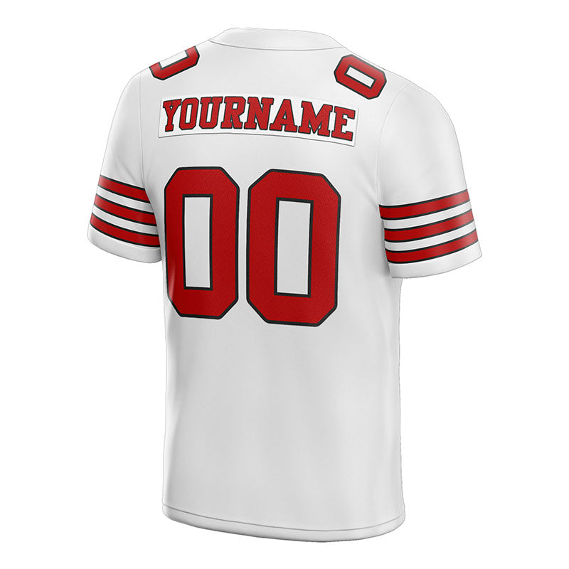custom authentic football jersey white red black  mesh-white