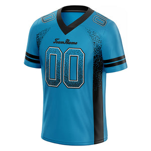 team custom authentic drift fashion football jersey blue-black mesh