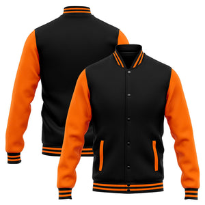 Chaqueta universitaria personalizada estilo Letterman para hombres-mujeres y jóvenes-color naranja y negro