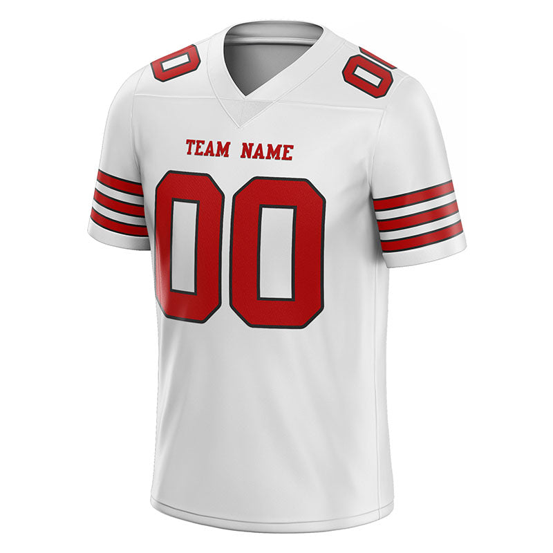 custom authentic football jersey white red black  mesh-white