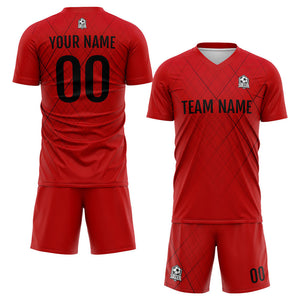 Uniforme de fútbol personalizado para niños y adultos & conjunto personalizado de camiseta roja y negra
