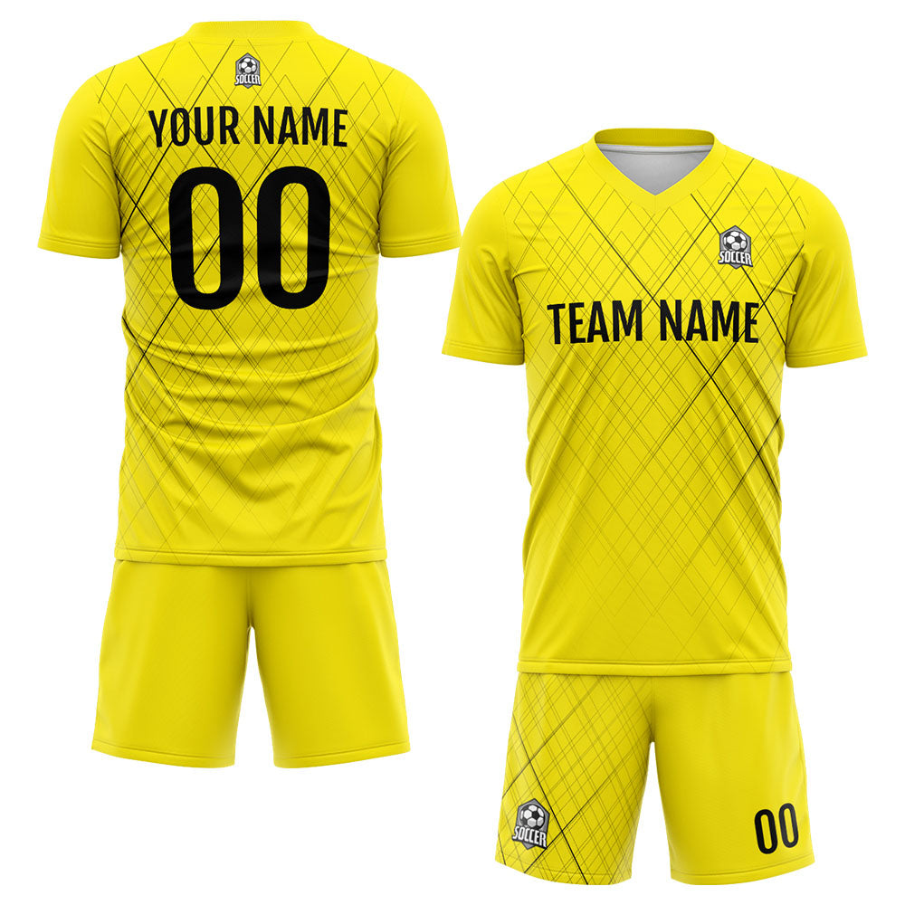 Uniforme de fútbol personalizado para niños y adultos & camiseta amarilla y negra
