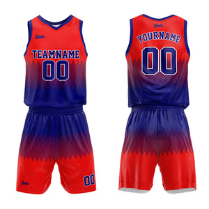 Uniforme de baloncesto personalizado en rojo real con su logotipo-nombre y número impresos