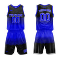 Uniforme de baloncesto personalizado en color negro real con su logotipo-nombre y número impresos