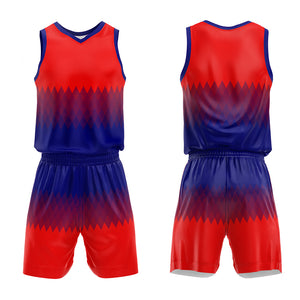 Uniforme de baloncesto personalizado en rojo real con su logotipo-nombre y número impresos