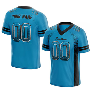 team custom authentic drift fashion football jersey blue-black mesh