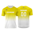 Conjunto personalizado de camiseta de uniforme amarilla y blanca para niños y adultos