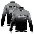 Chaqueta universitaria personalizada estilo Letterman para hombres-mujeres y jóvenes-color gris y negro