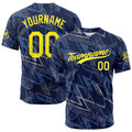 Camiseta de béisbol con dise?o personalizado estampado completo azul marino y gris
