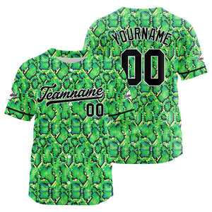 Camiseta de béisbol verde con dise?o personalizado estampado a todo color