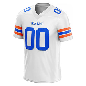 customized  authentic football jersey white-blue-orange