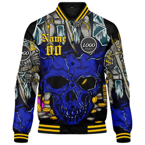 Chaqueta universitaria personalizada estilo Letterman para hombre y mujer-color amarillo real