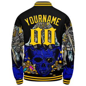 Chaqueta universitaria personalizada estilo Letterman para hombre y mujer-color amarillo real