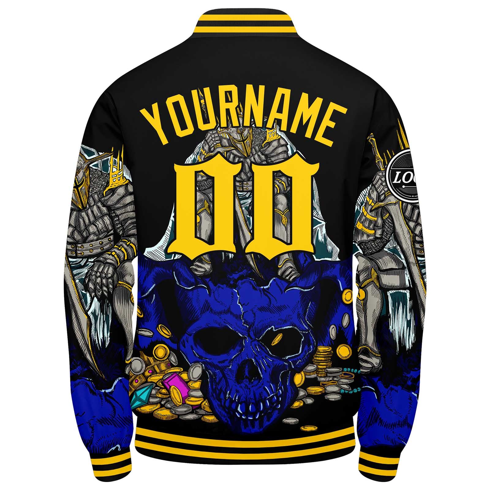 Chaqueta universitaria personalizada estilo Letterman para hombre y mujer-color amarillo real