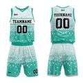 Uniforme de baloncesto verde personalizado con tu logotipo-nombre y número impresos