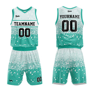 Uniforme de baloncesto verde personalizado con tu logotipo-nombre y número impresos