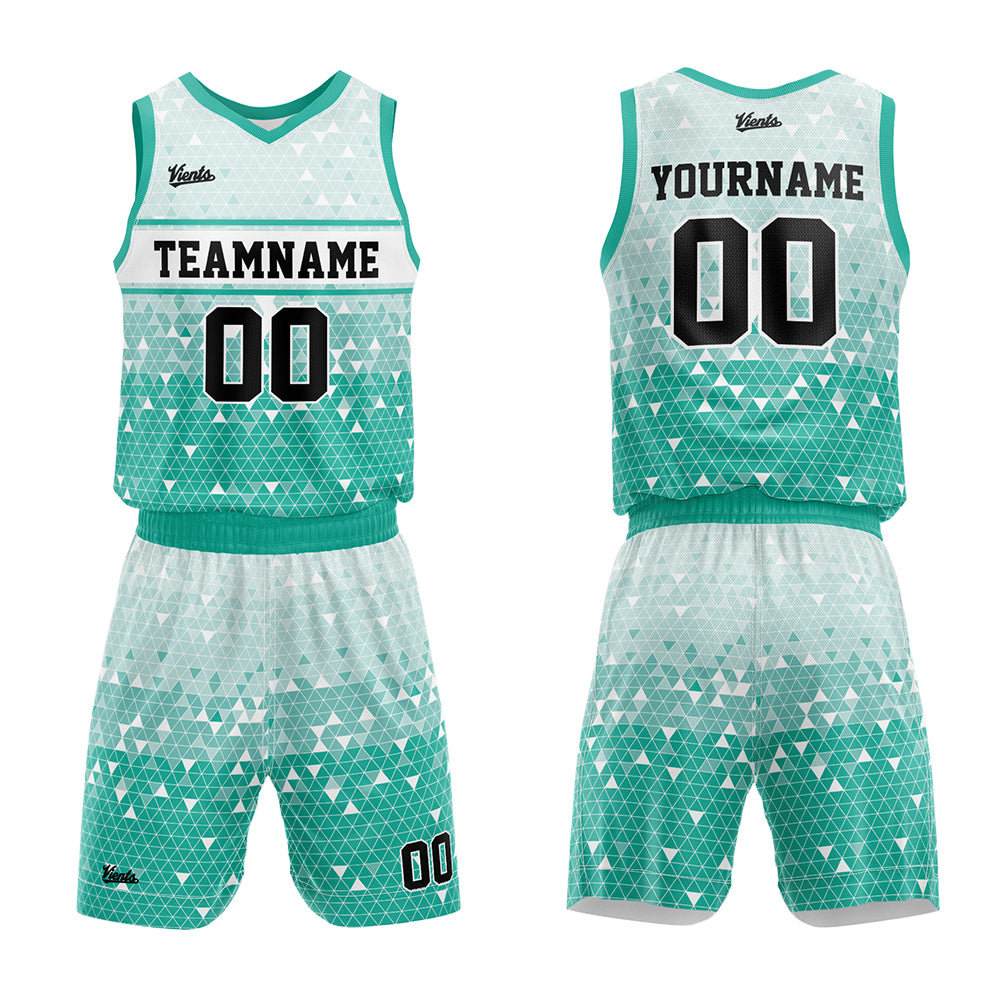 Uniforme de baloncesto verde personalizado con tu logotipo-nombre y número impresos