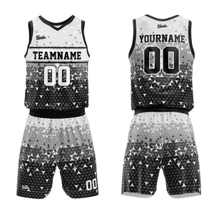 Uniforme de baloncesto negro personalizado con tu logotipo-nombre y número impresos