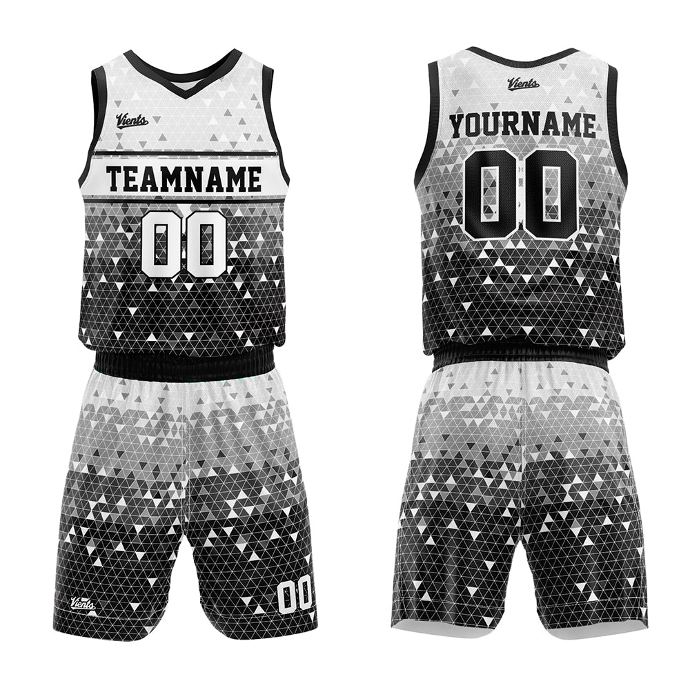 Uniforme de baloncesto negro personalizado con tu logotipo-nombre y número impresos