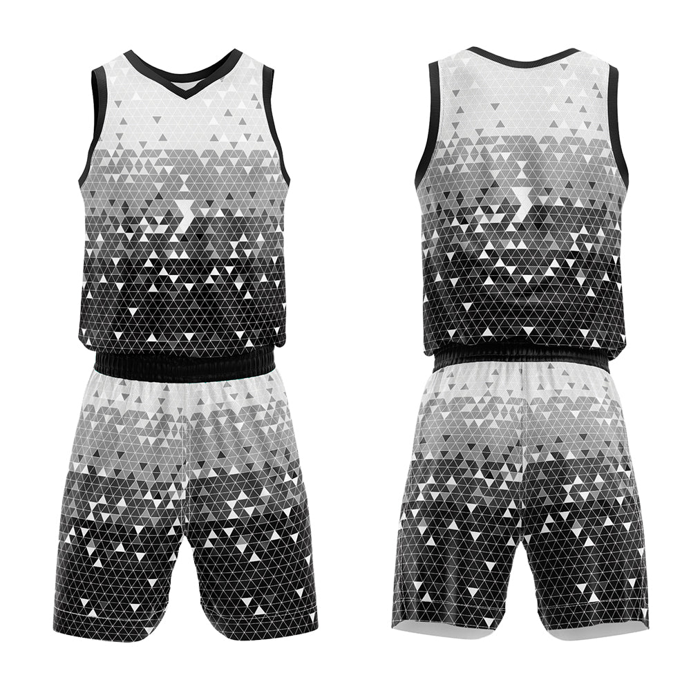 Uniforme de baloncesto negro personalizado con tu logotipo-nombre y número impresos