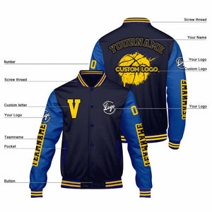 Chaquetas universitarias azul marino personalizadas para hombres & mujeres y jóvenes & Chaquetas tipo letterman personalizadas