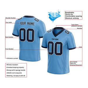 custom authentic football jersey powder blue-navy mesh