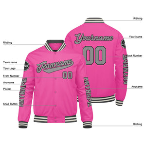 Chaquetas universitarias rosas personalizadas para hombres & mujeres y jóvenes & Chaquetas Letterman personalizadas