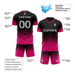 custom soccer uniform jersey kids adults personalized set jersey shirt rose red