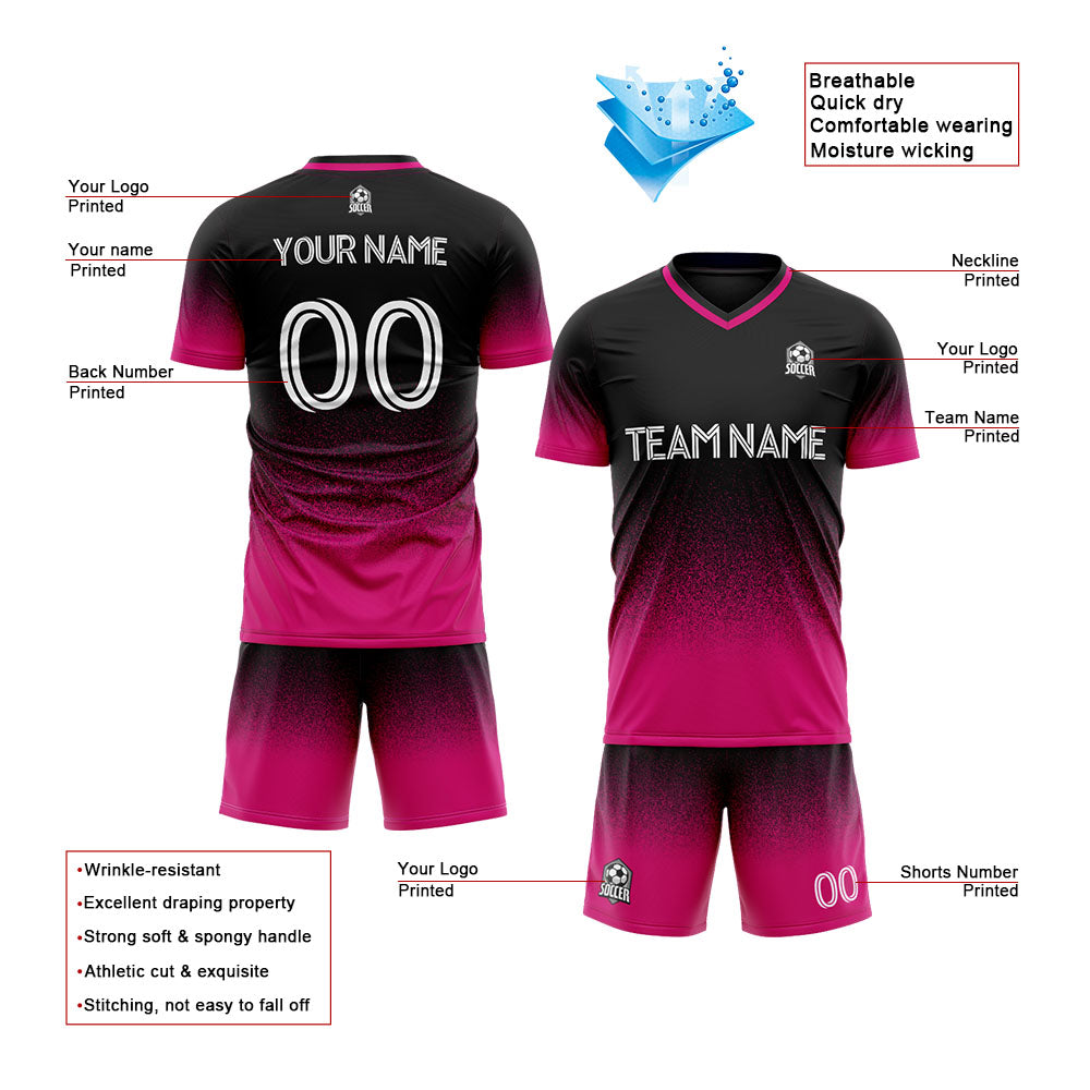 custom soccer uniform jersey kids adults personalized set jersey shirt rose red