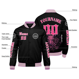 Chaquetas universitarias rosas personalizadas para hombres & mujeres y jóvenes & Chaquetas Letterman personalizadas