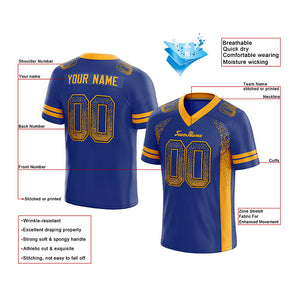 custom authentic drift fashion football jersey gold-red mesh