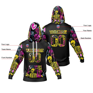 Sudadera con capucha degradada personalizada para hombre-mujer-niña o niño Imprime tu logotipo-nombre y número
