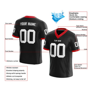 customized  authentic football jersey black-white-red