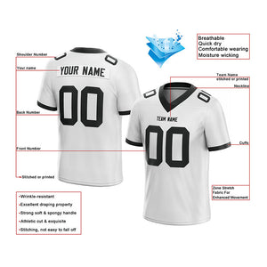 custom authentic football jersey white-black mesh