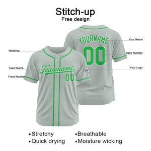 Camiseta de béisbol personalizada con diseño bordado & estilo hip hop & color gris verdoso